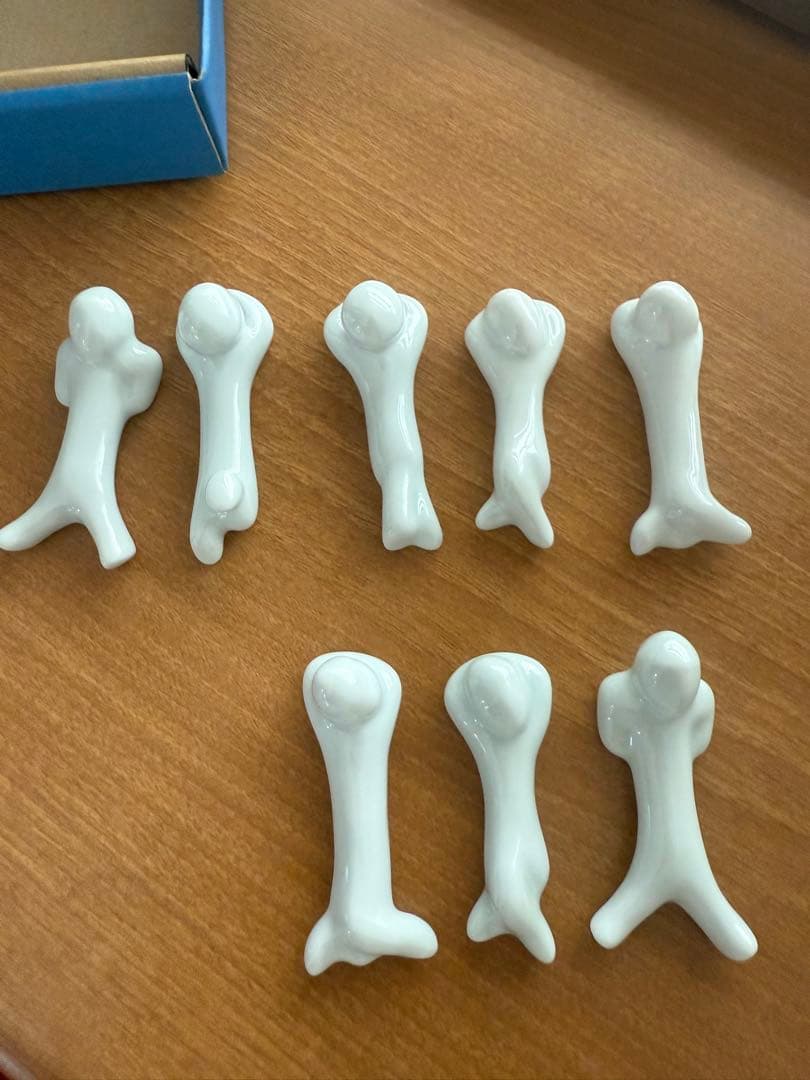 レア白磁！　ポーセラーツ　マンダリンおじさん　シノワズリ　箸置き8個セット