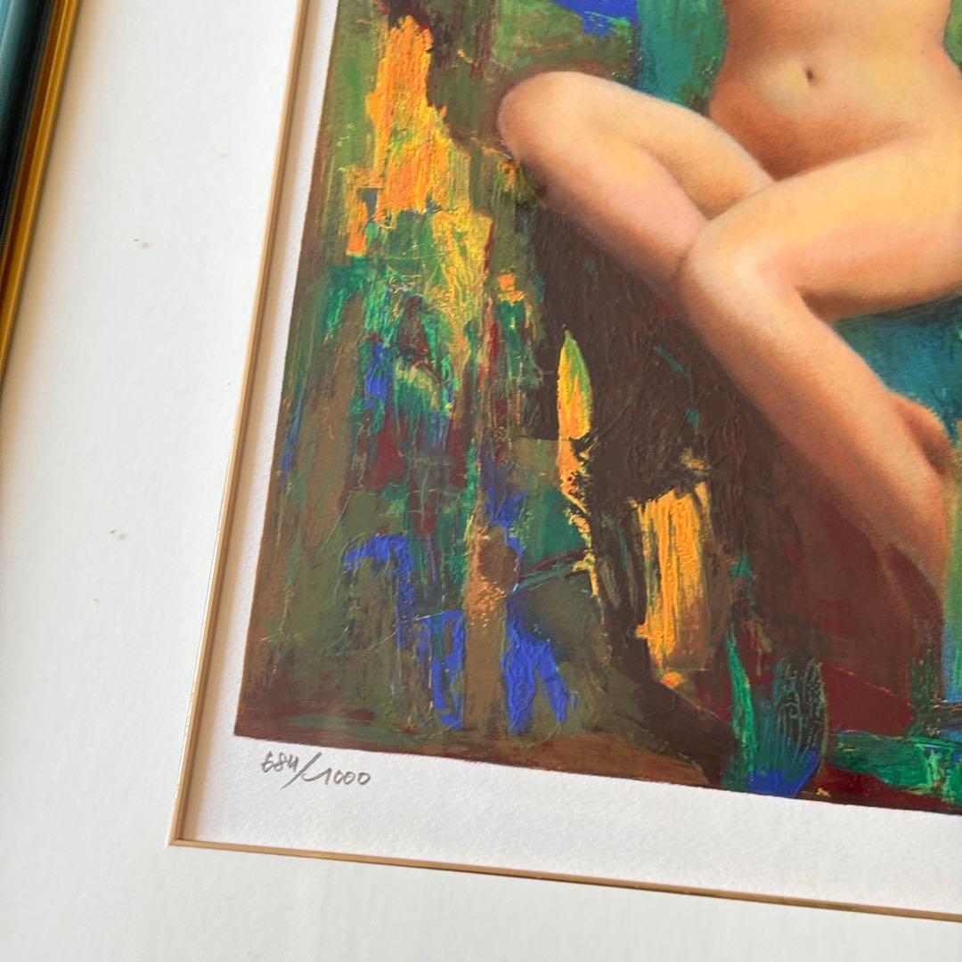 オウ・チュウ・ジェン)幸福のマリア 額装 裸婦 ヌード 美人画 リトグラフ J