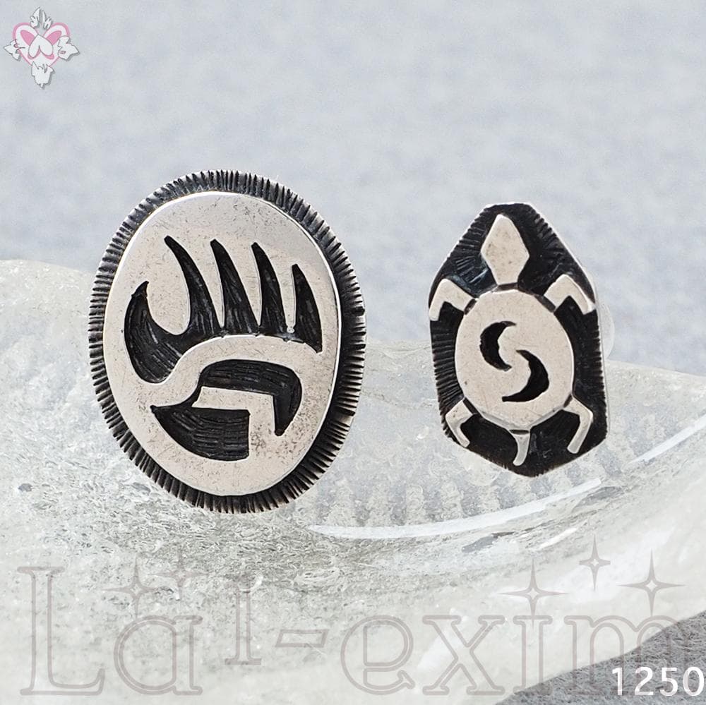 インディアンジュエリー シルバー オーバーレイ ホピ族 刻印 ピアス