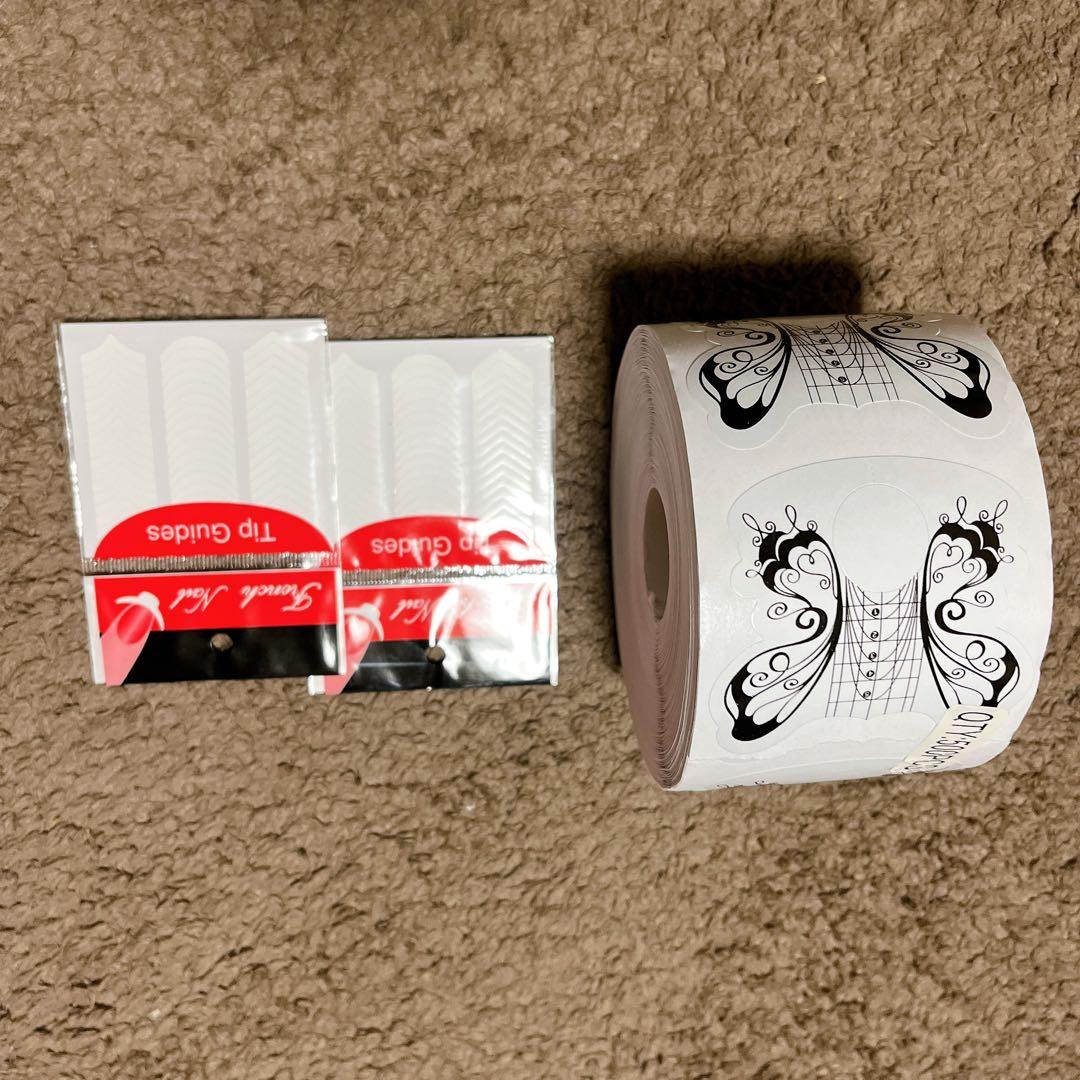 ネイルフォーム 長さ出し 500枚 ネイルアート (蝶)