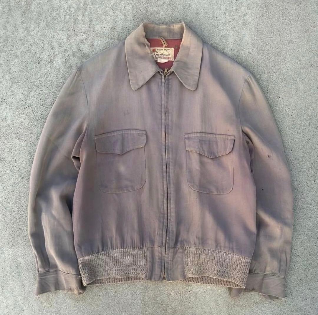 あ*様 50s レーヨンギャバジンジャケット フラップ フェード