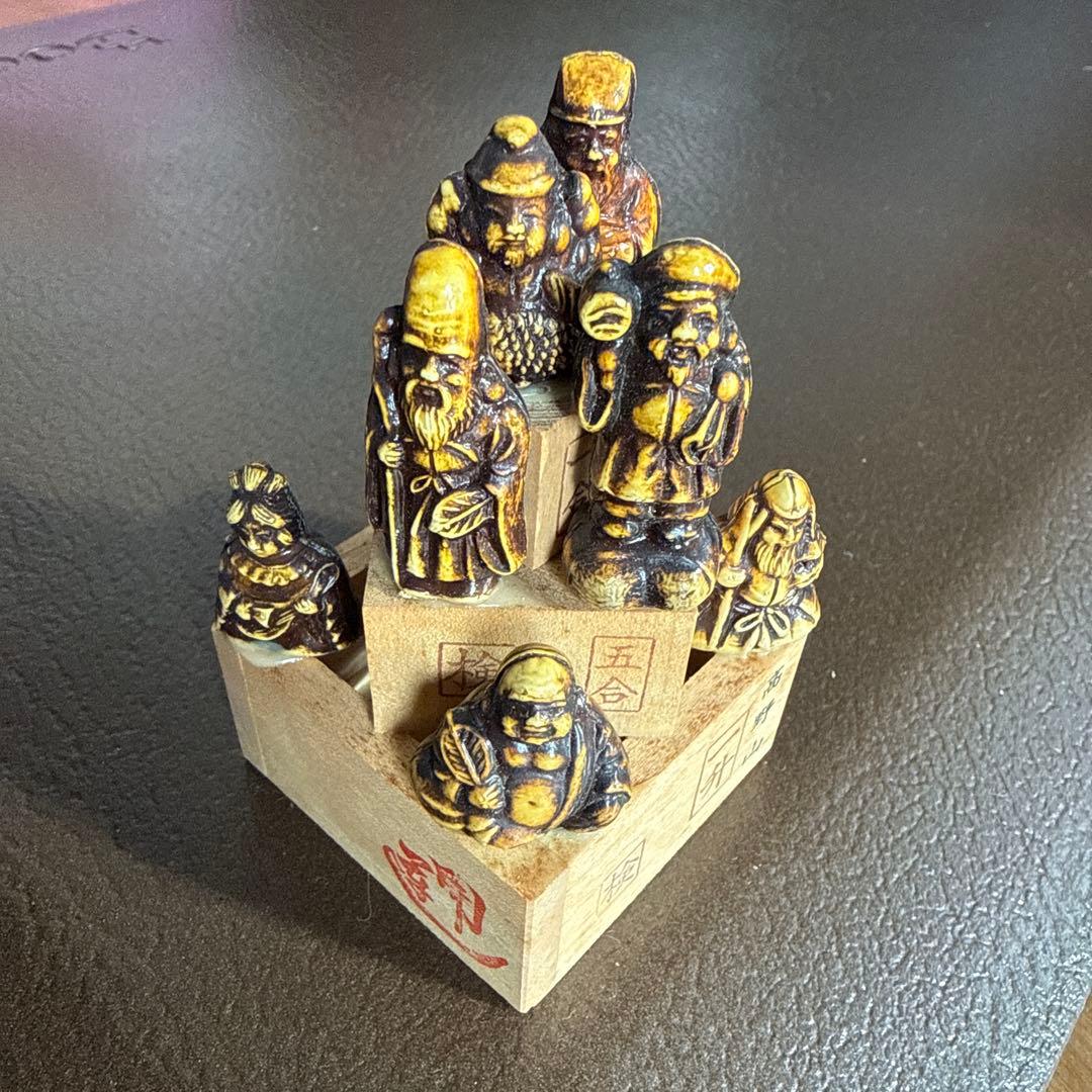 高野山 一升七福神 置物 検/ 一升 縁起物 神様 セルロイド 骨董 - メルカリ