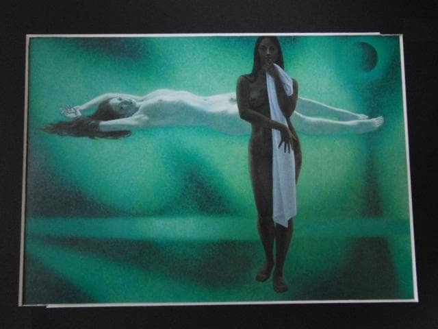 杉山寧、【季】、希少な額装用画集画、新品高級額 額装付、状態良好