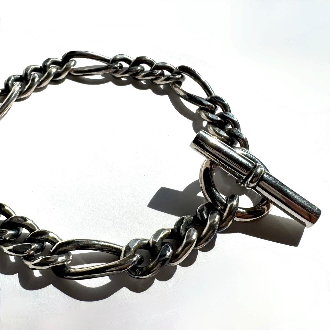 Silver 925 Hollow Figaro Chain Bracelet - メルカリ