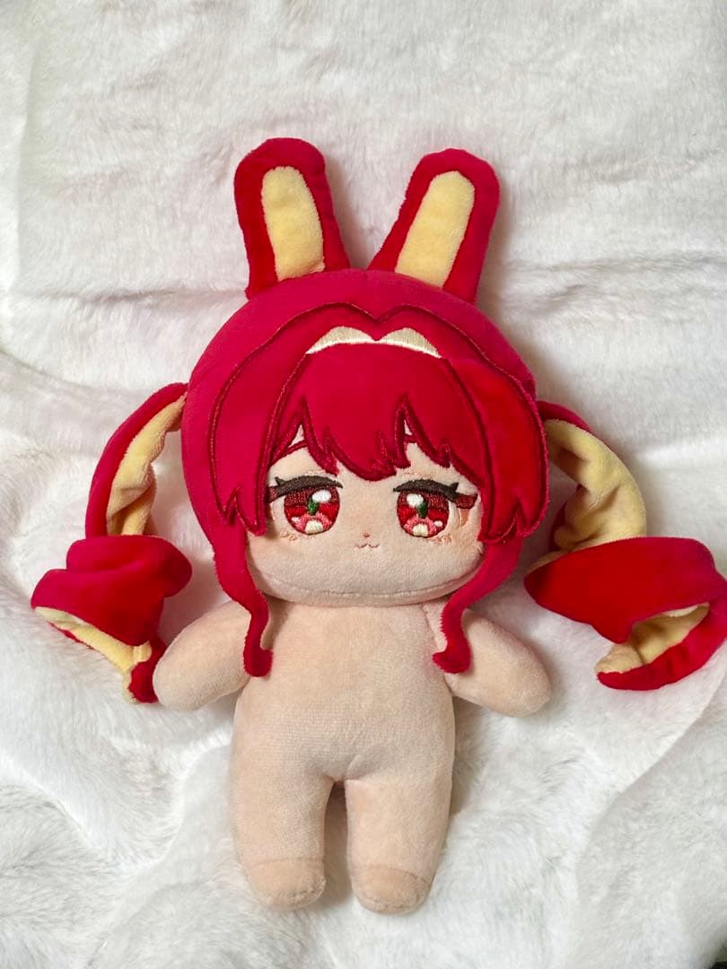 無属性 ぬいぐるみ 20cm 自作ぬい りんご りんご 20cm 着せ替えぬいぐるみ 無属性 黒髪緑の目女の子 着せ替え