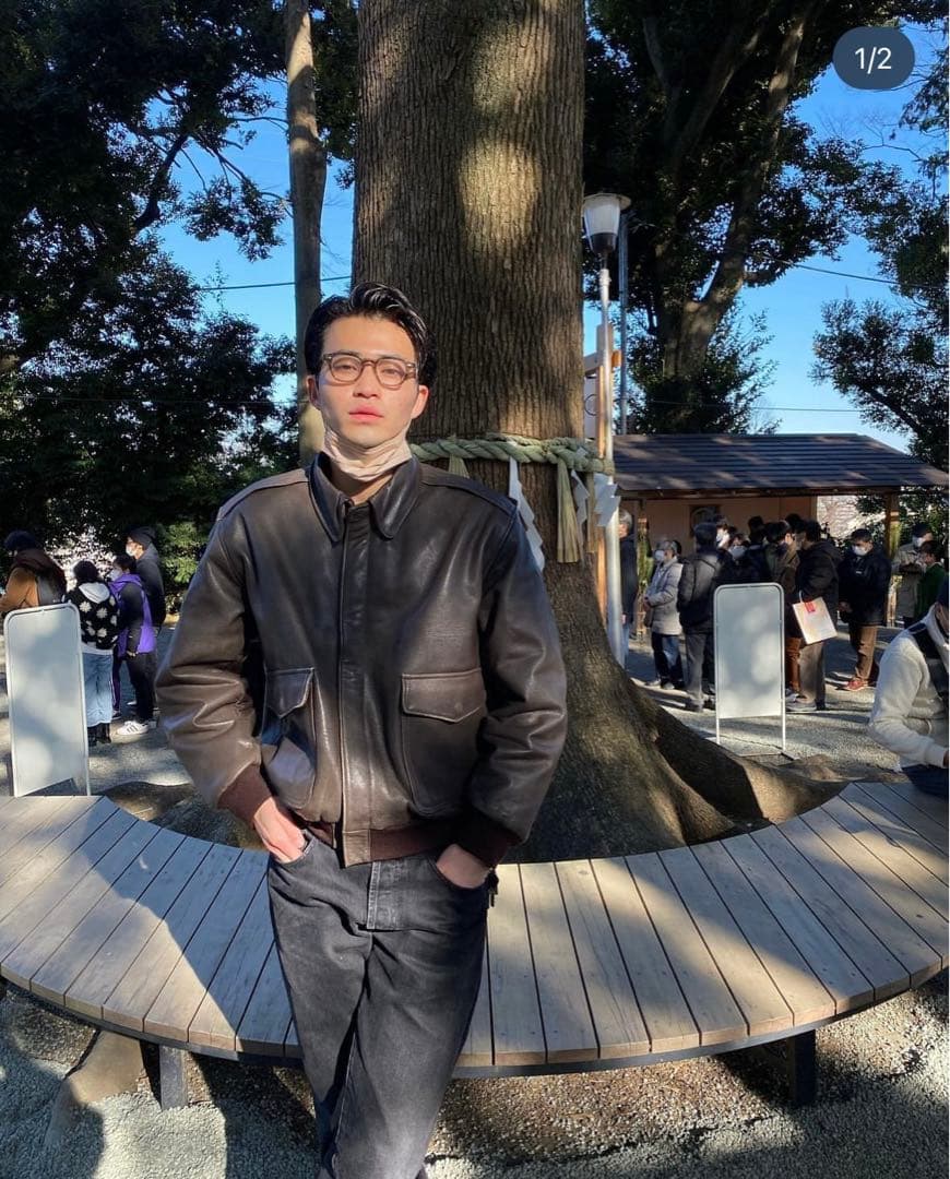 LLbean A-2 レザージャケット 90s 中田圭佑 - メルカリ