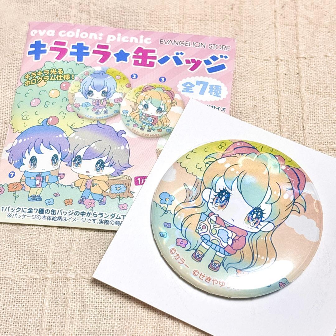 エヴァンゲリオン evacolon picnic 缶バッジ アスカ せきやゆりえ
