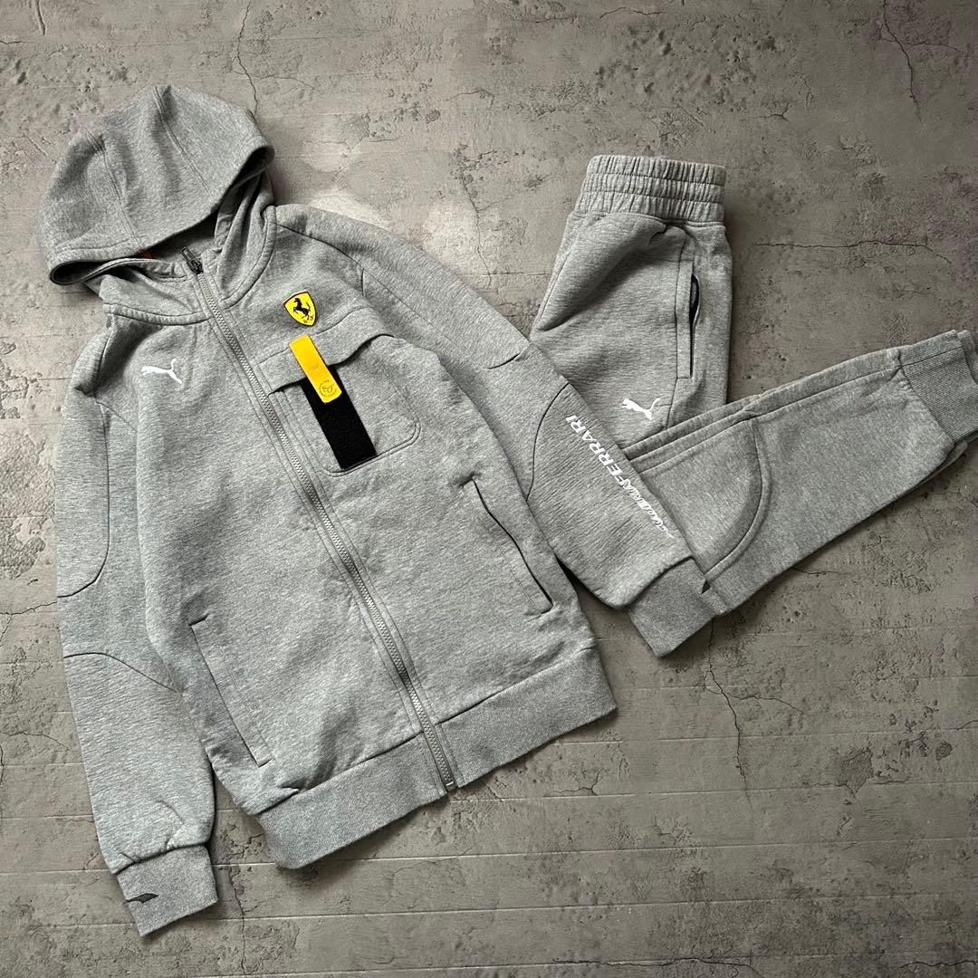 極美品 PUMA プーマ フェラーリ 刺繍ロゴ グレー ジャージ 人気