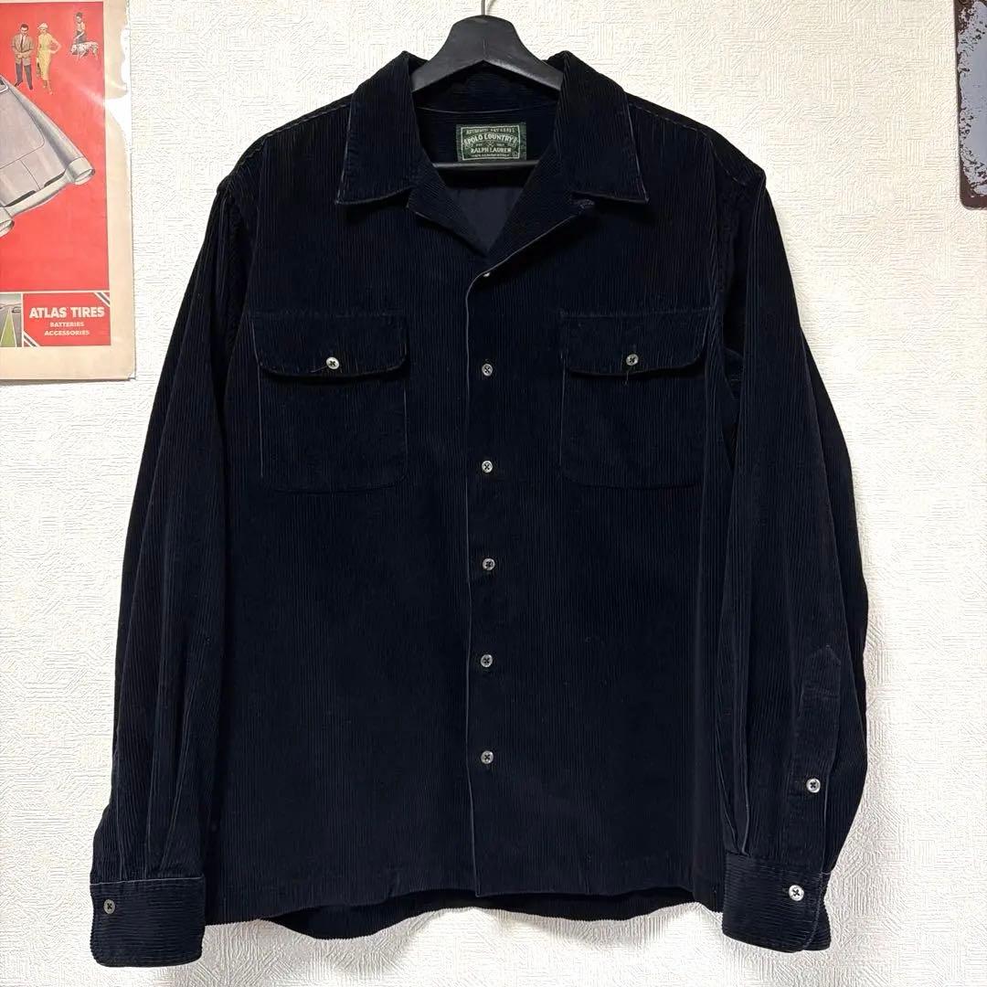 d*b様 ポロカントリー　コーデュロイシャツ　ブラック　L RRL ポロバイラル