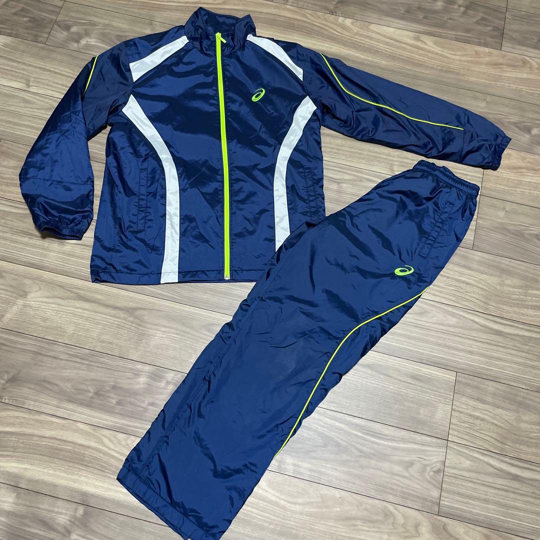 アシックス ウィンドブレーカー セットアップトレーニングウェア Lサイズ ASICS（アシックス） ウインドブレーカー メンズ 上下 裏トリコット