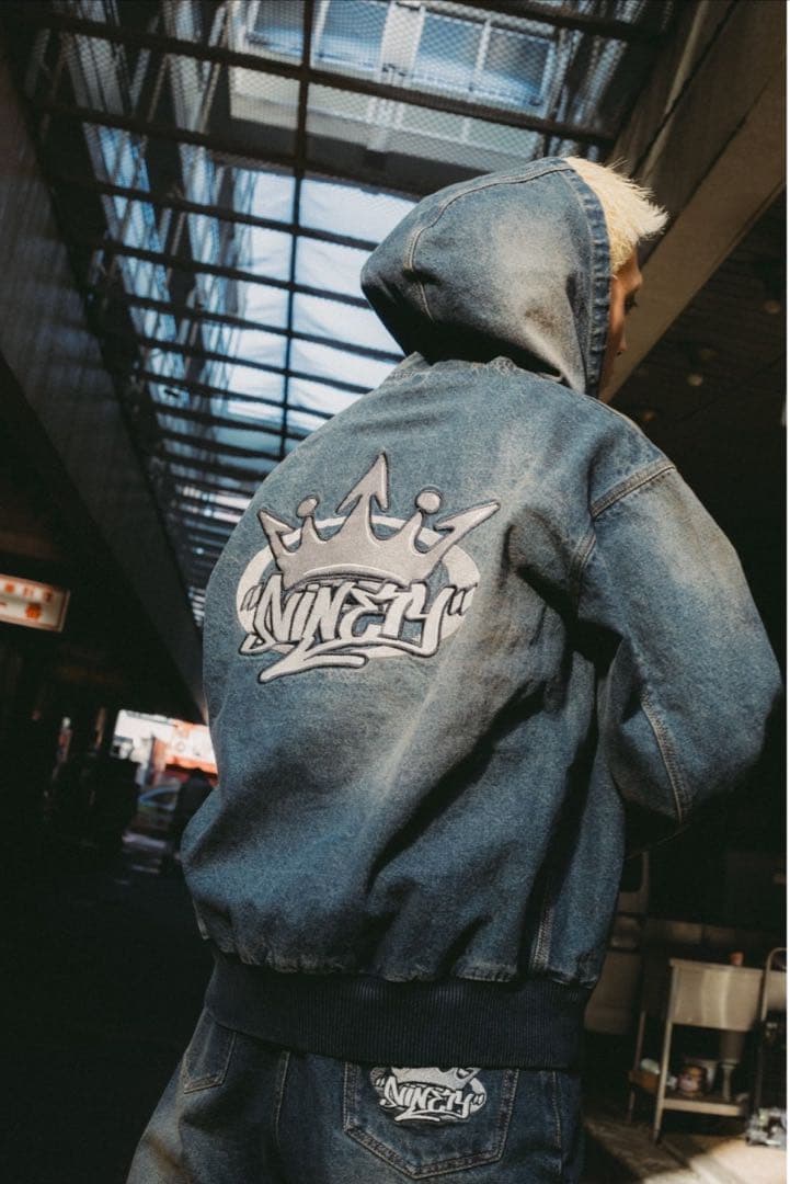 9090セットアップKing Logo Vintage Denim Hoodie - メルカリ