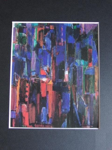 石垣定哉、【ニューヨーク】、希少な額装用画集画、新品高級額 額装付