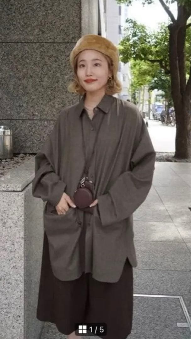 etre tokyo ハイカウント　フラノオーバーサイズシャツ