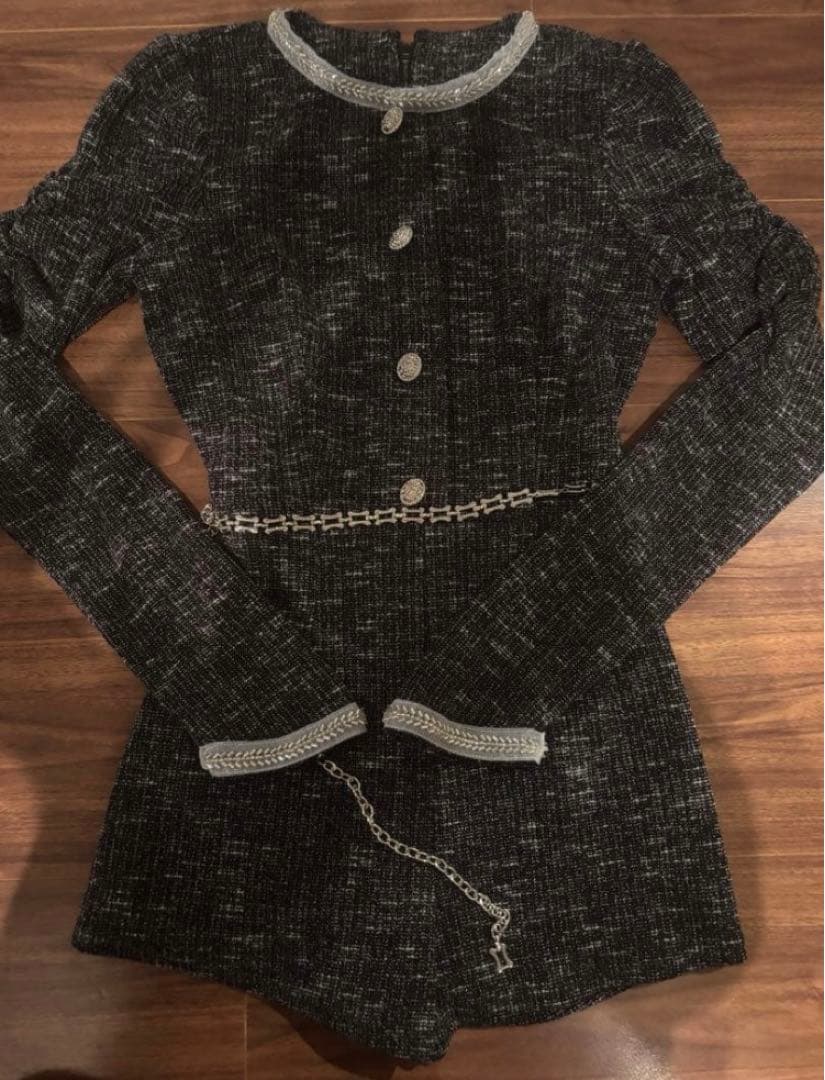 BELEAR MIMI ベリアミミ デザインチェーン ツイード コンビネゾン S