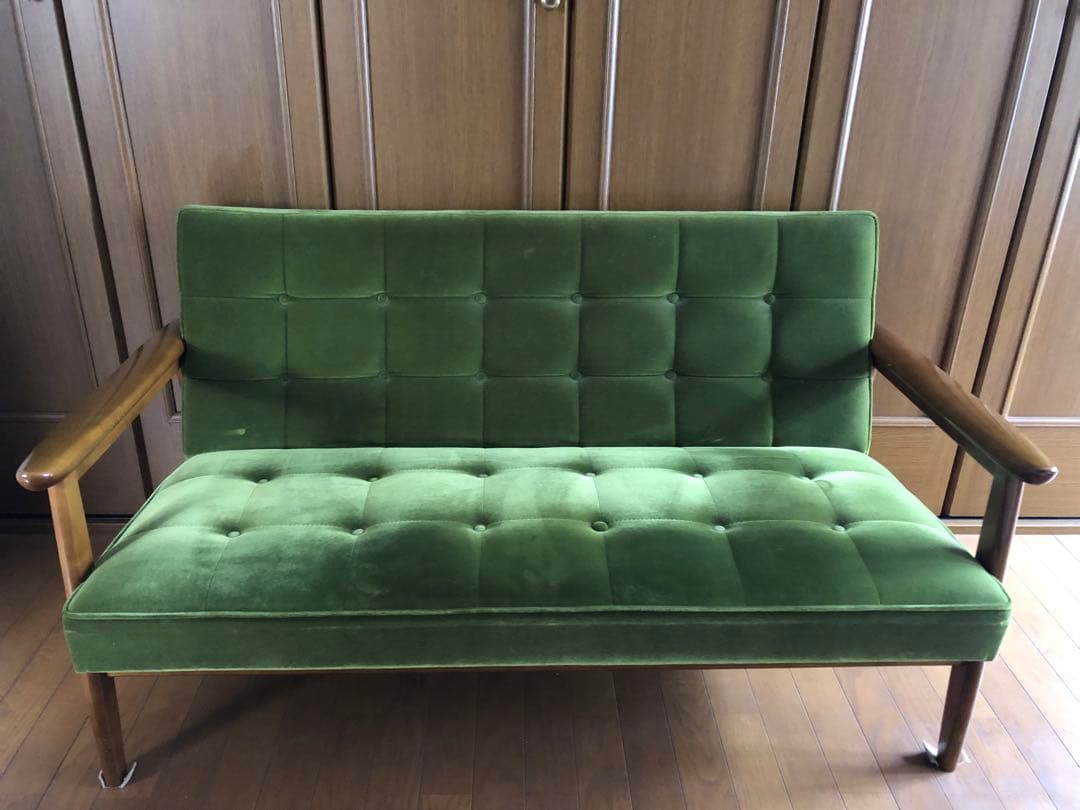 カリモク60 二人がけソファ グリーン