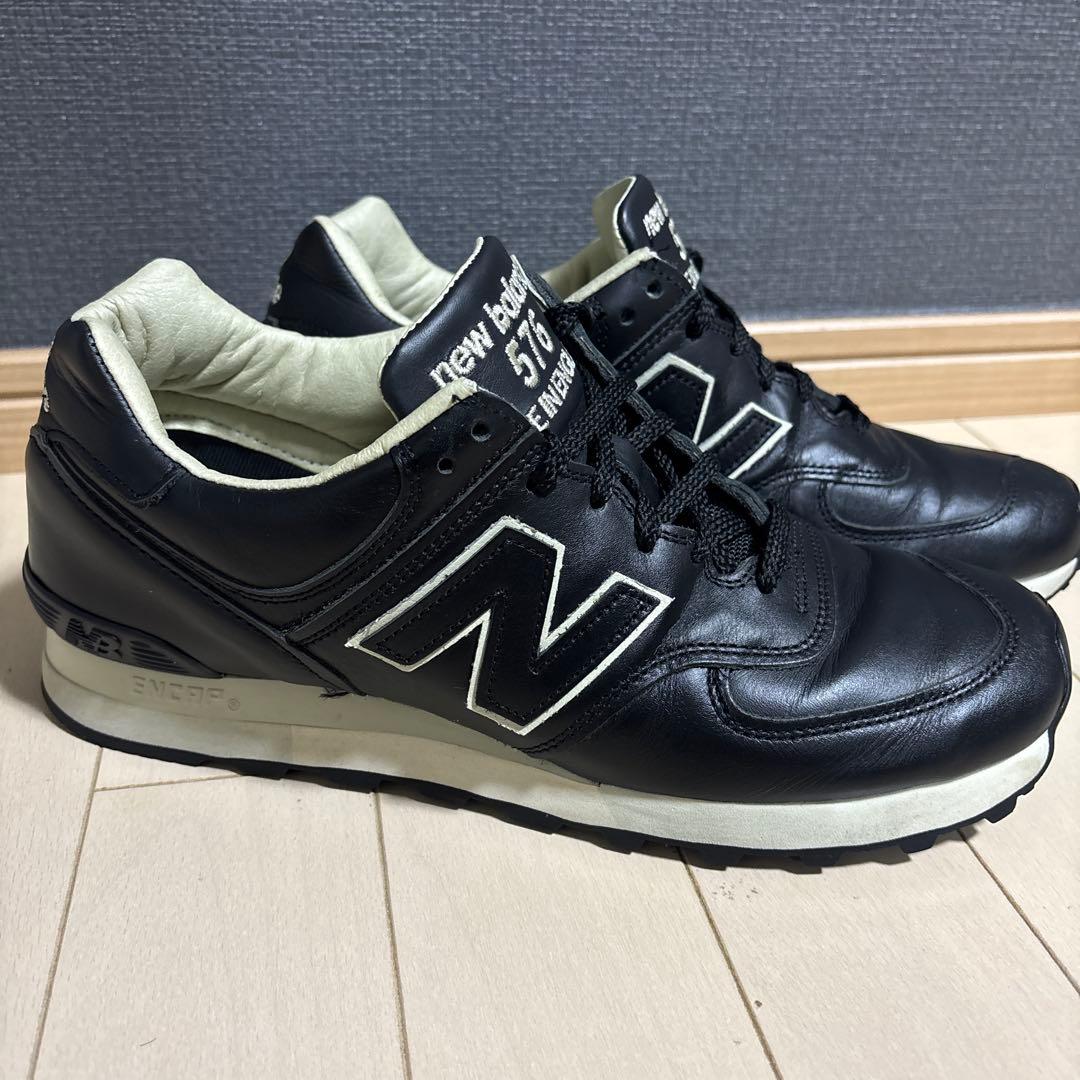 New Balance 576 黒 レザー スニーカー - メルカリ