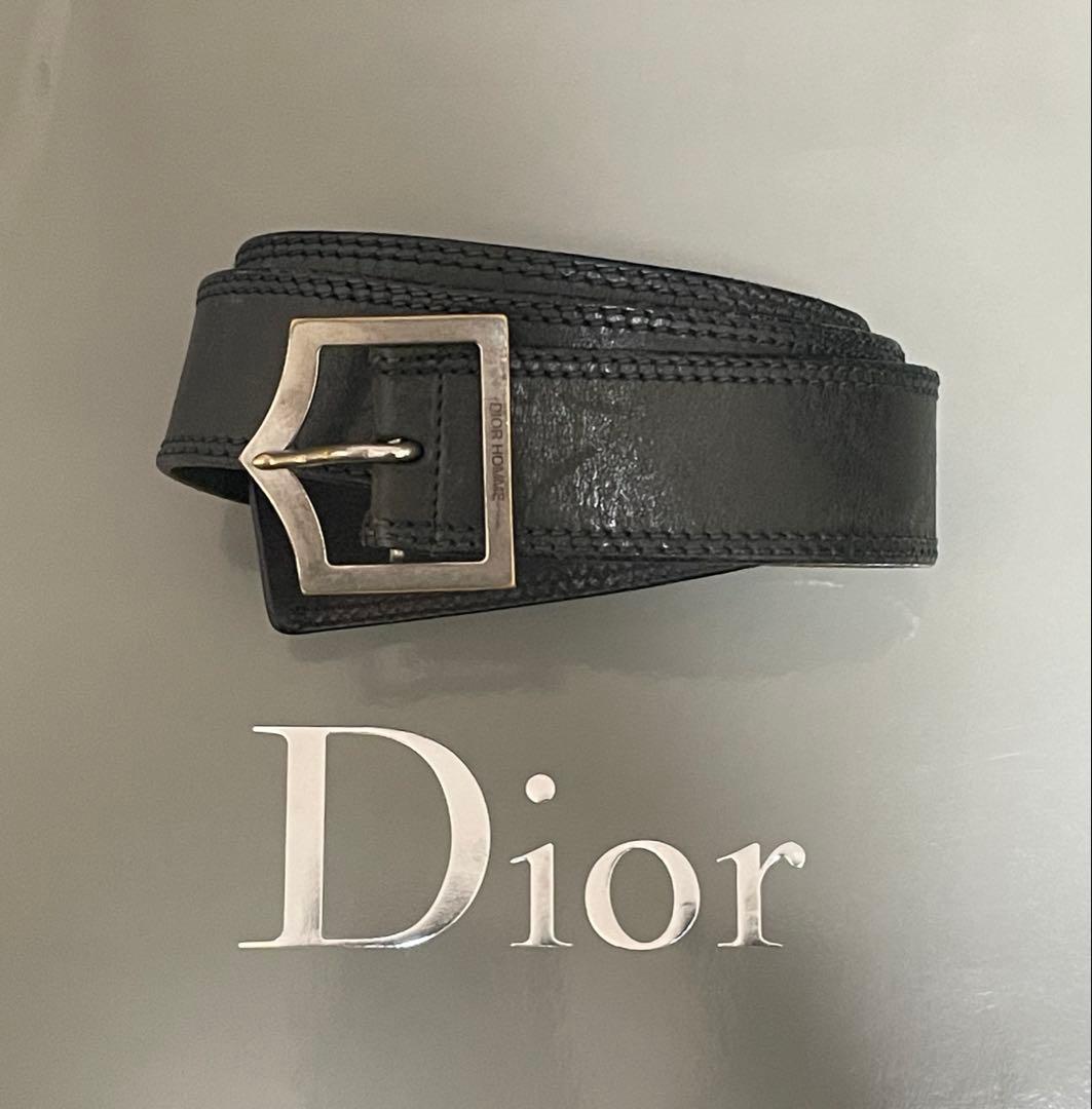 Dior Homme Dバックル　ブラック　ベルト　85 エディ期