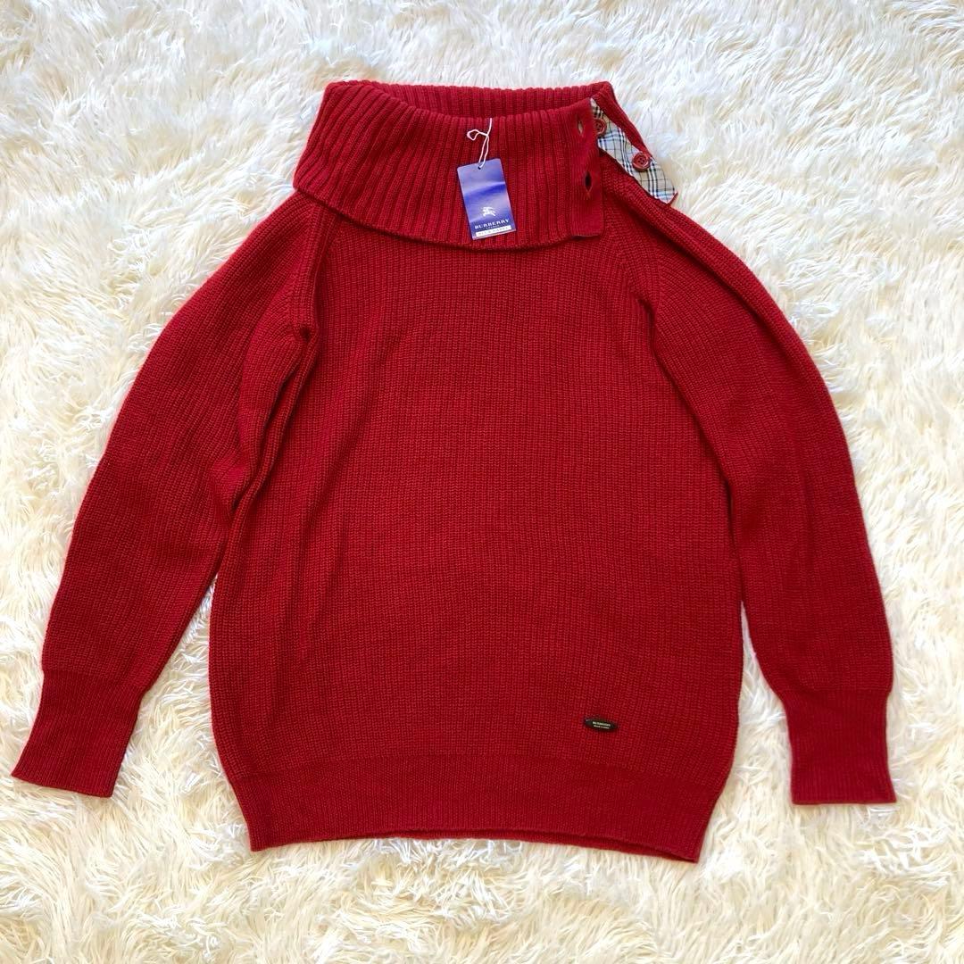 未使用　BURBERRY LONDON タートルネック　ニット　ノバチェック