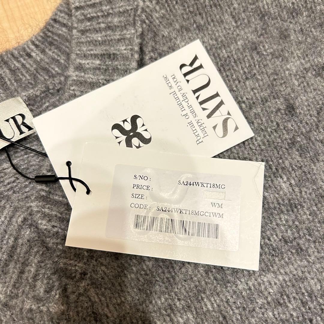 新品未使用】SATUR グレー Vネックセーター WMサイズ モヘヤ - メルカリ