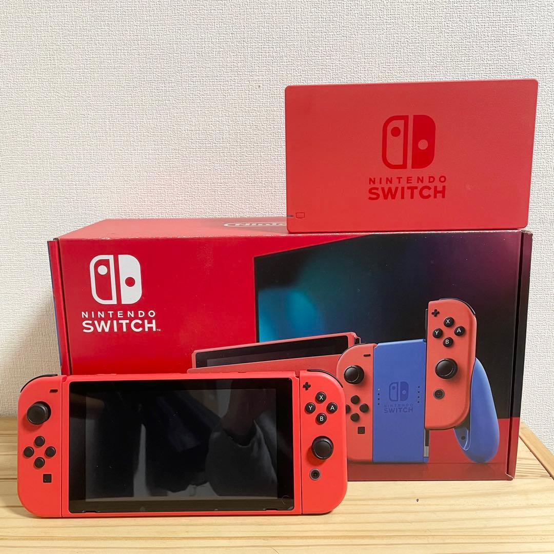 【極美品】Nintendo Switch マリオレッド×ブルー 保護フィルム付き Amazon.co.jp: Nintendo Switch(有機ELモデル) マリオレッド+【任天堂