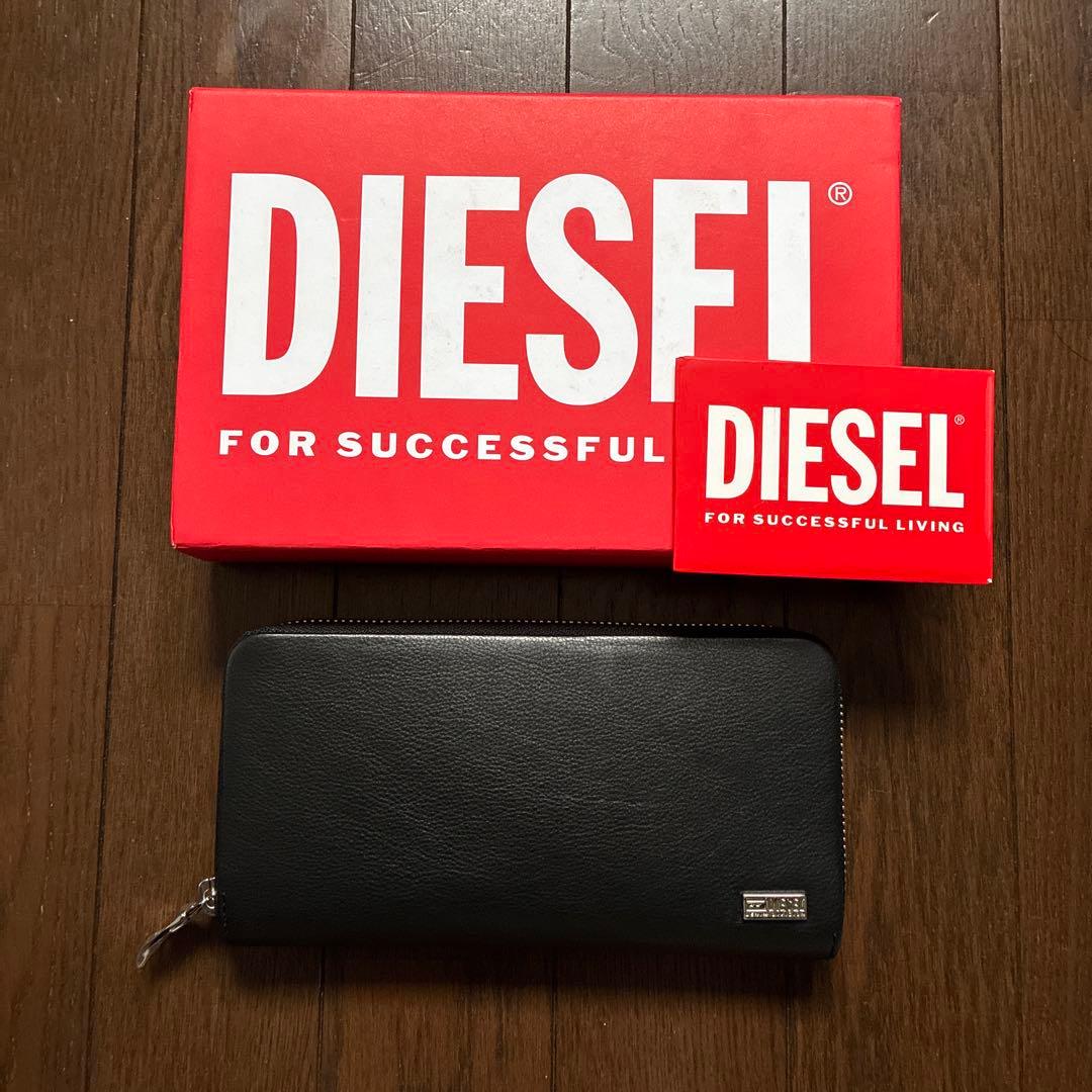 【未使用品】DIESEL D-PLATE カーブレザー 長財布 ブラック 箱付き