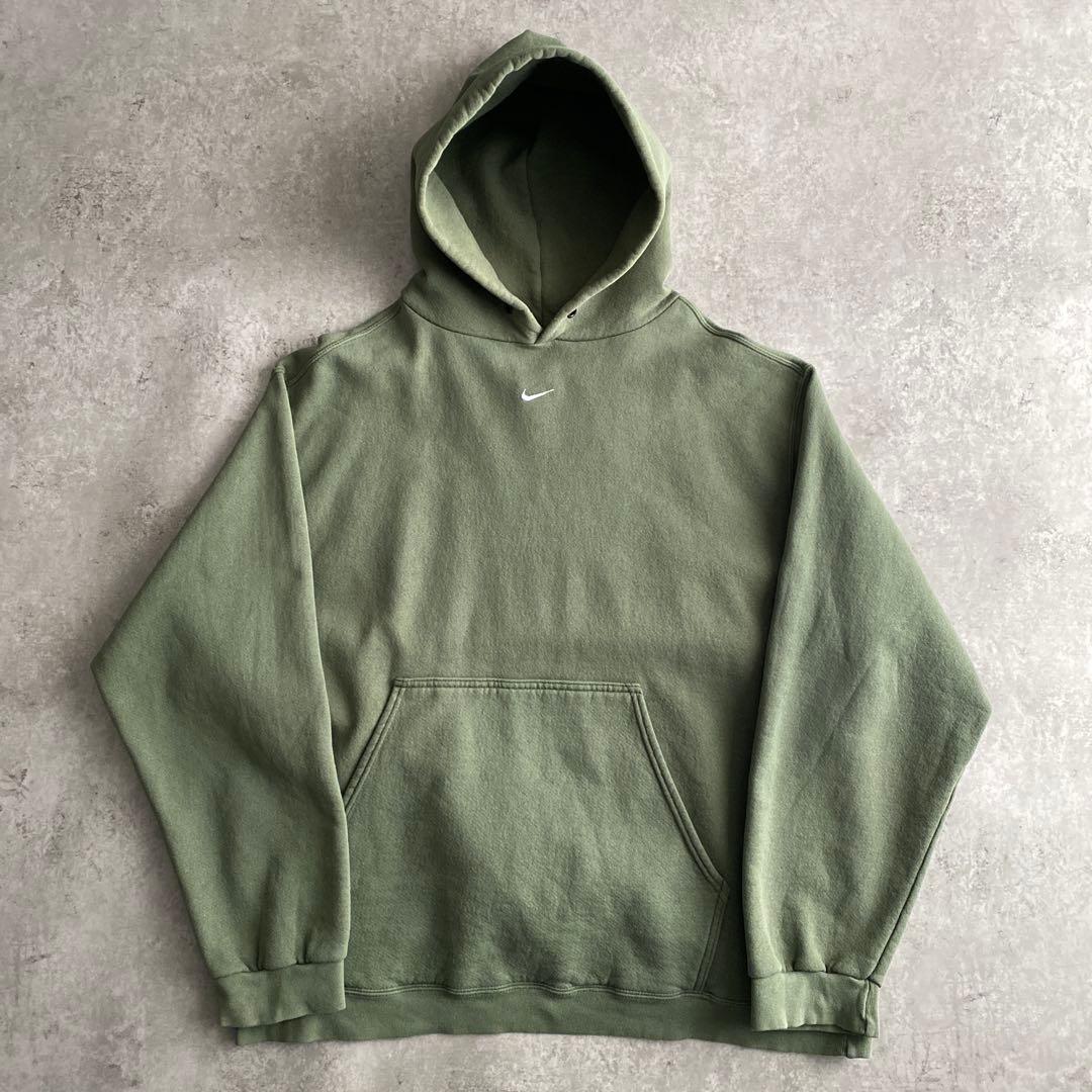 レアカラー 90s NIKE センター スウッシュ パーカー USA製 XL