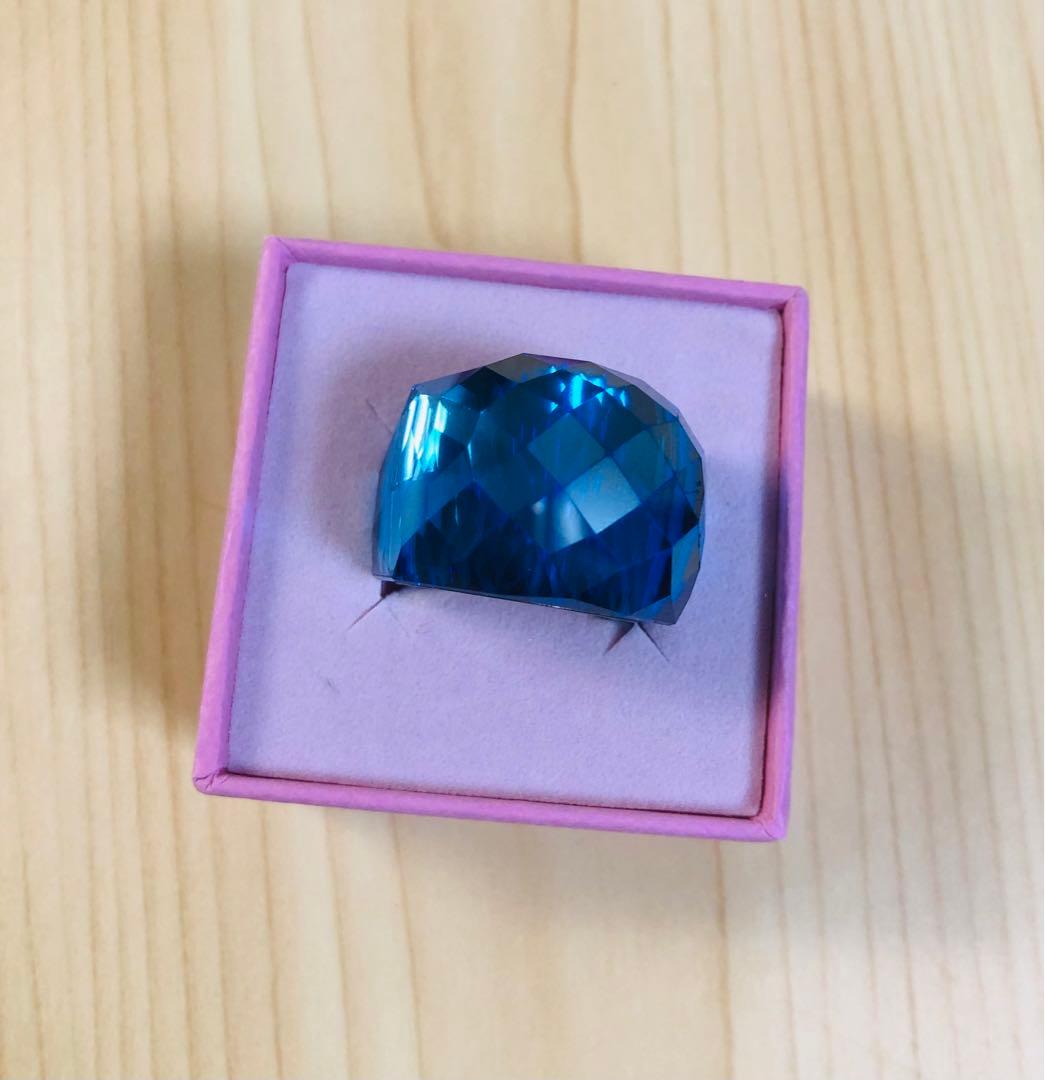 スワロフスキーSwarovski Nirvana ネイビー ブルー リング55号 - メルカリ