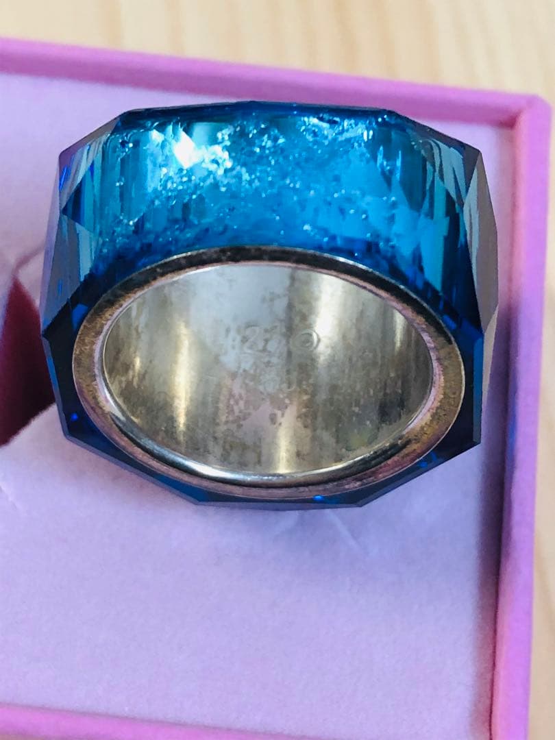 スワロフスキーSwarovski Nirvana ネイビー ブルー リング55号 - メルカリ