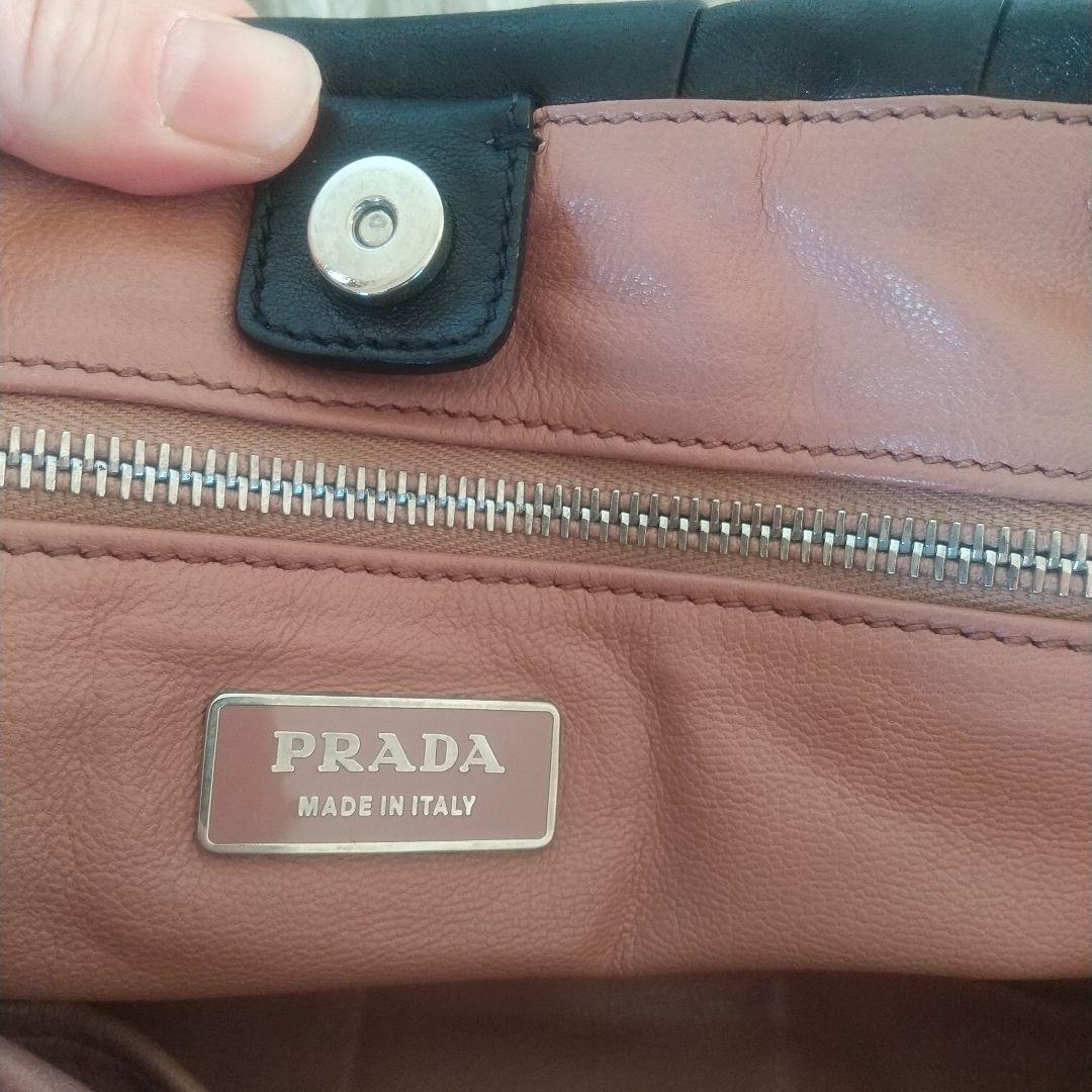 プラダ PRADA ハンドバッグ フリンジ ブラック レザー黒Y2K