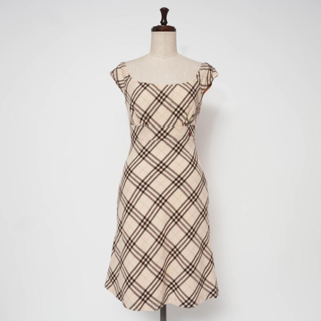 未使用級✨バーバリーブルーレーベル ハイネック チェック