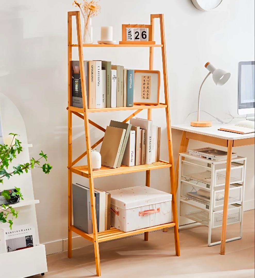 【竹製4段ラック】おしゃれ演出⁂魅せる収納♩