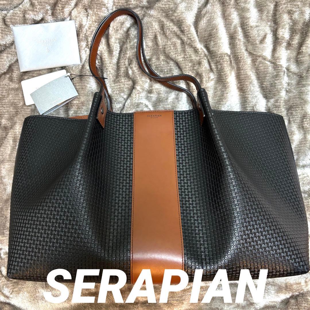 【12/14終了】【新品未使用】SERAPIAN トートバッグ ブラック