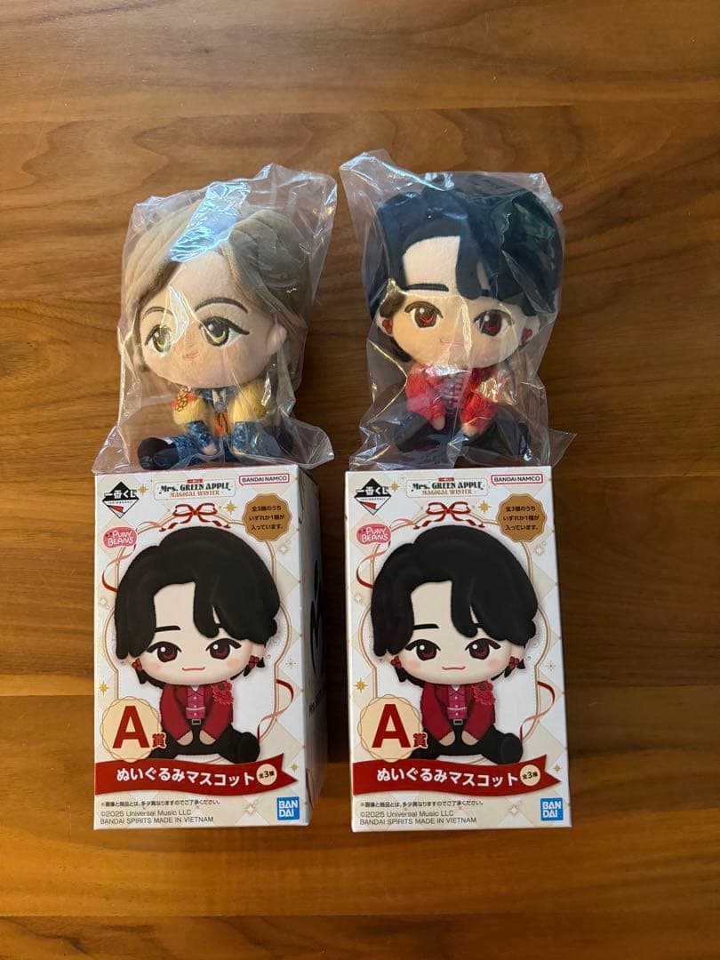 一番くじ Mrs GREEN APPLE Ａ賞 ぬいぐるみマスコット 大森 藤澤 Mrs GREEN APPLE 一番くじ 大森元貴 A賞 ぬいぐるみマスコット｜Yahoo