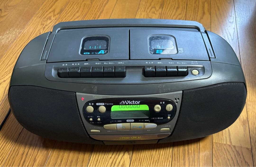 ビクター ダブルカセット CDラジカセ ジャンク - メルカリ