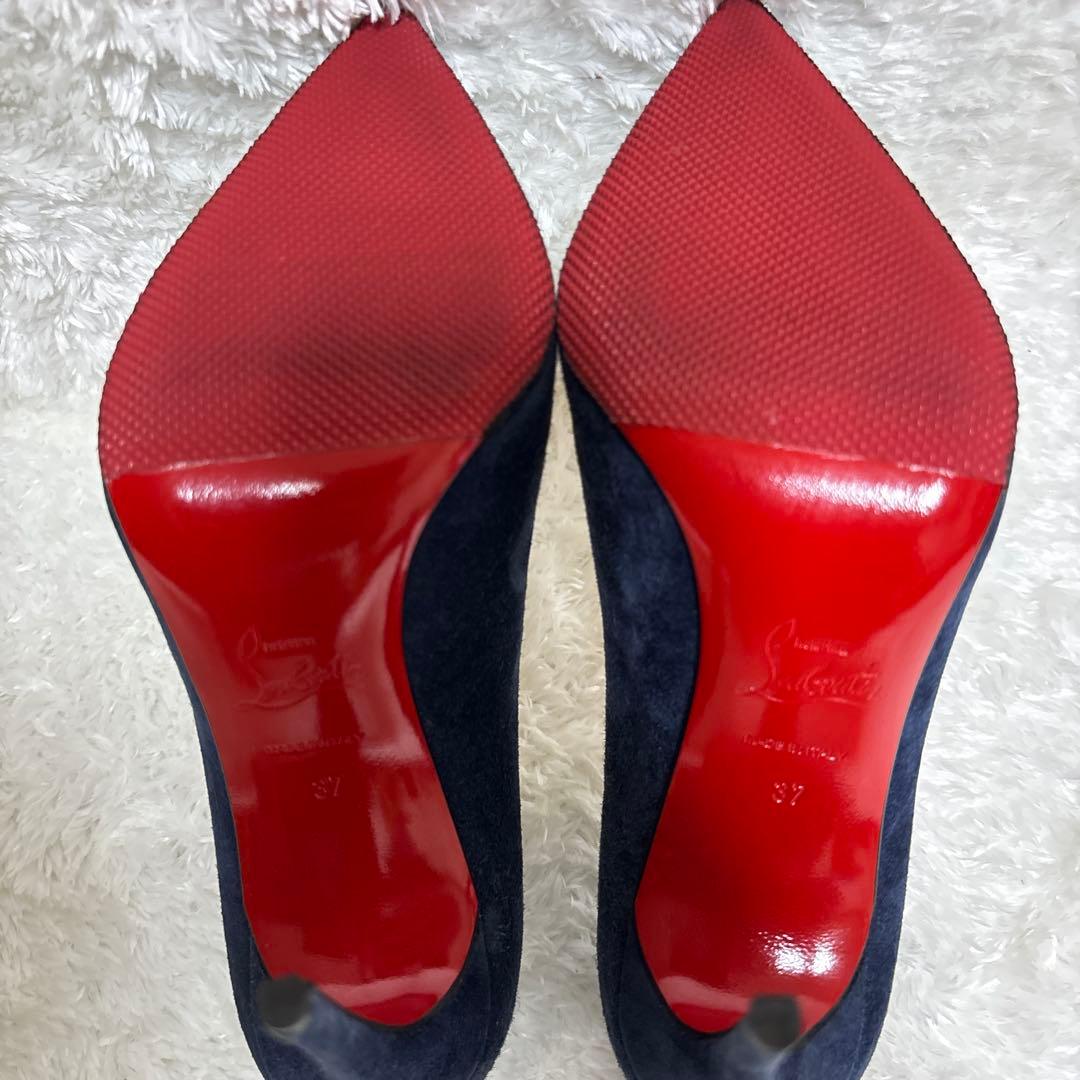 クリスチャンルブタン レッドソール ネイビー ピンヒール 23.5cm