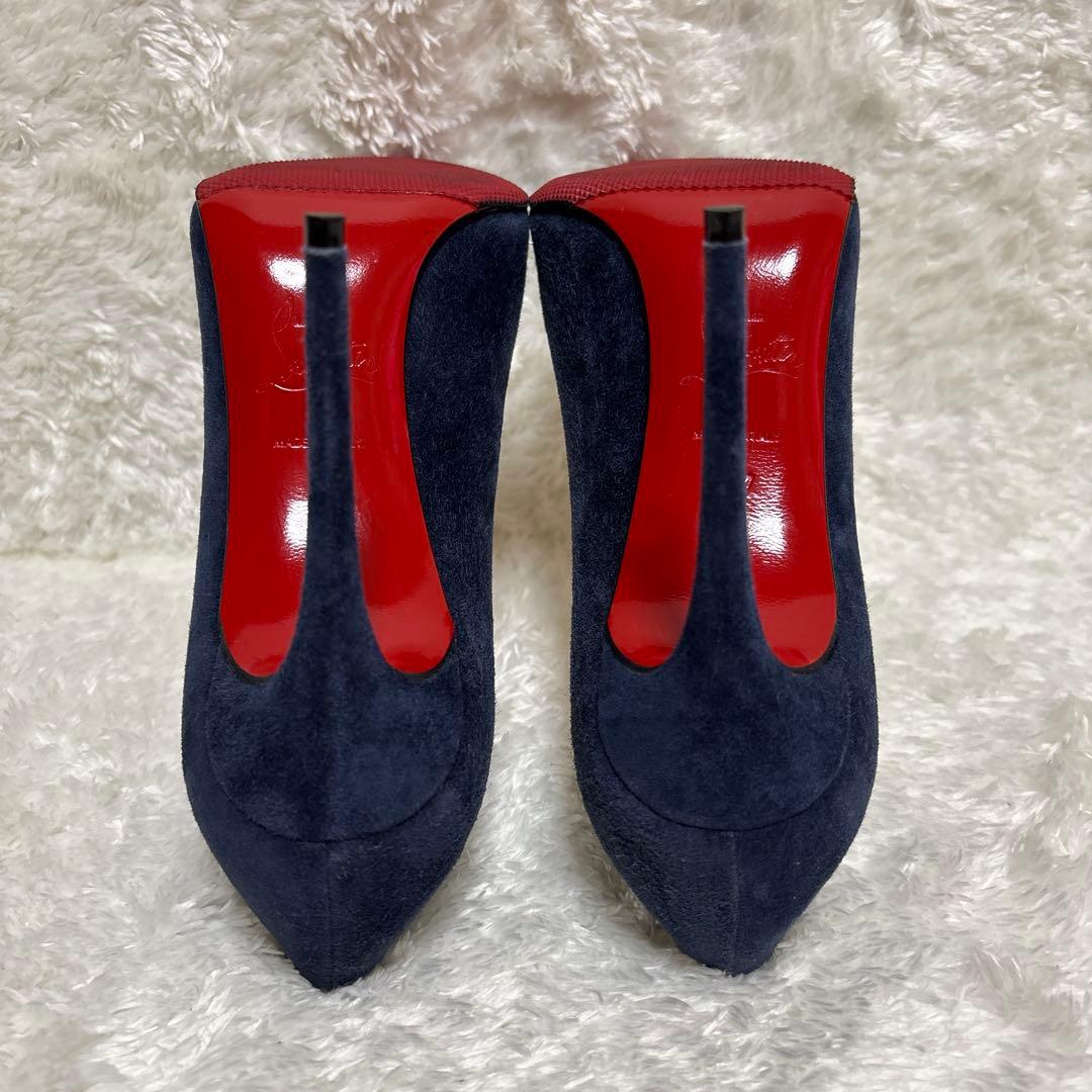 クリスチャンルブタン レッドソール ネイビー ピンヒール 23.5cm