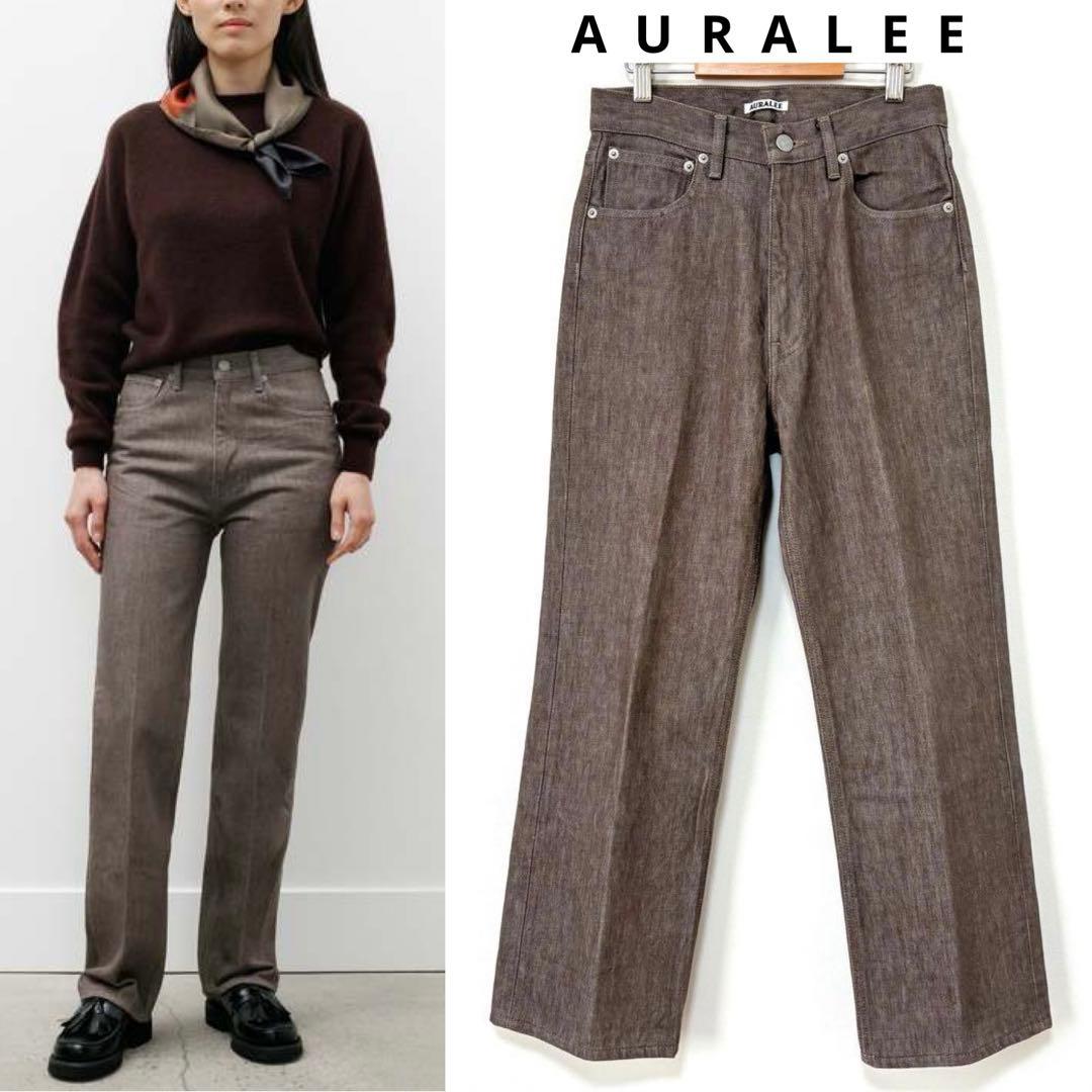試着のみAURALEE HARD TWIST BROWN DENIM 5P 25