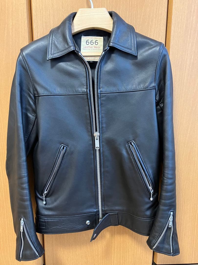６６６トリプルシックス　シングルライダース　ブラック３２インチ 666 ロクロクロクレザーウェア 666 LEATHER WEAR トリプルシックス LJM