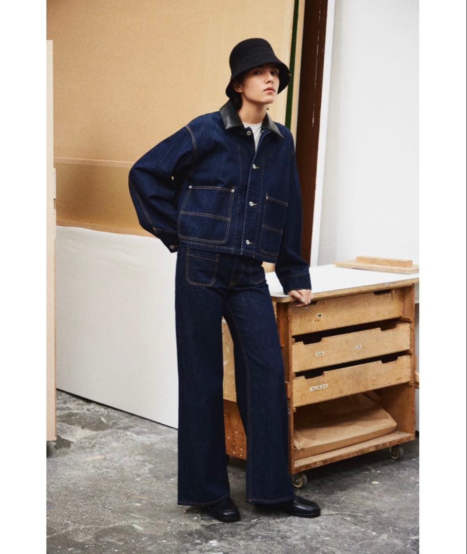 Mila Owen　パッチポケットデザインバギーデニムパンツ