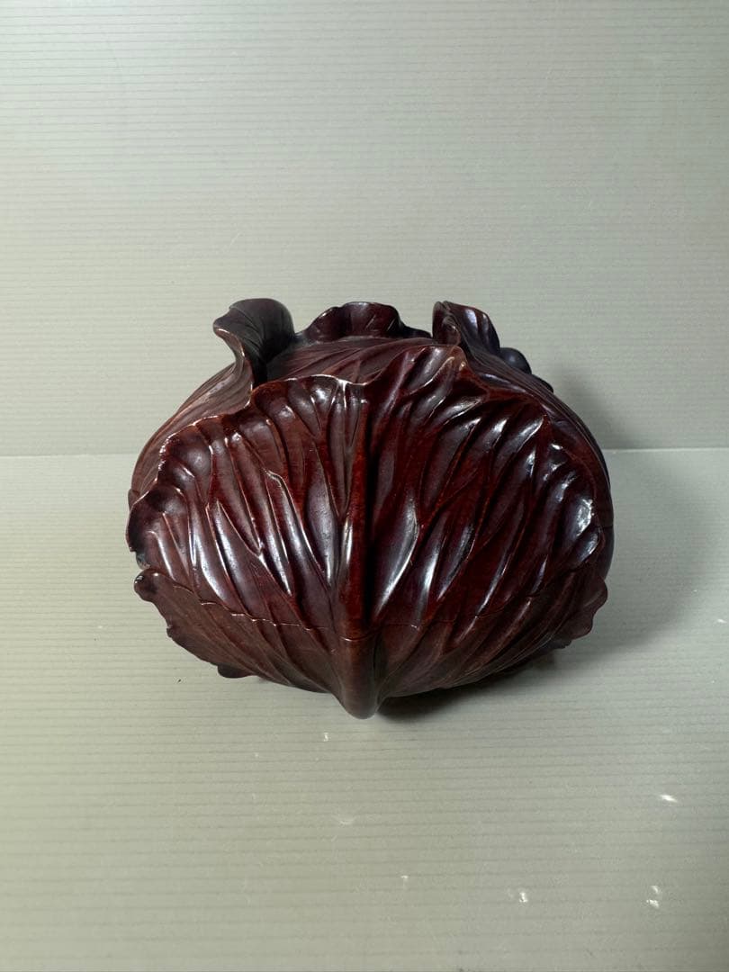 2466 香合　茶道具　古道具　骨董　　蓋物　一刀彫　美品