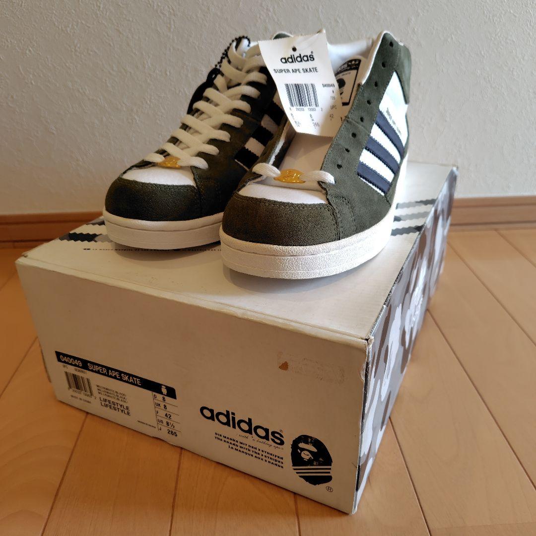 エイプ☓アディダス　スーパーエイプスケート　カーキ　26.5cm