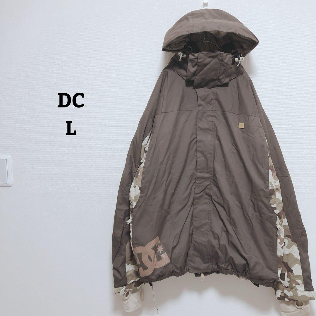 DC　スキージャケット　ボード　ジップアップ　迷彩柄　ポケット　フード　L