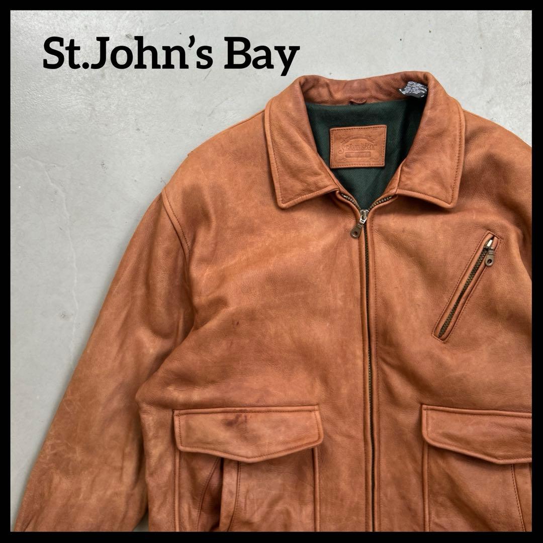 レザージャケット　セントジョンズベイ　ブラウン茶色　本革　ボンバーフライト90s
