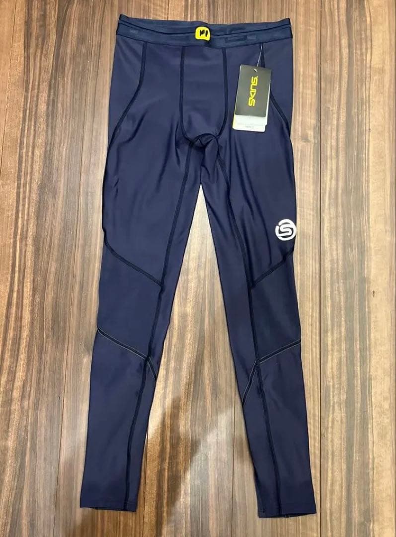 SKINS 3 SERIES メンズ ロングタイツ L ネイビーブルー SKINS（スキンズ）SERIES-1 メンズロングタイツ ブラック(44 ブラック