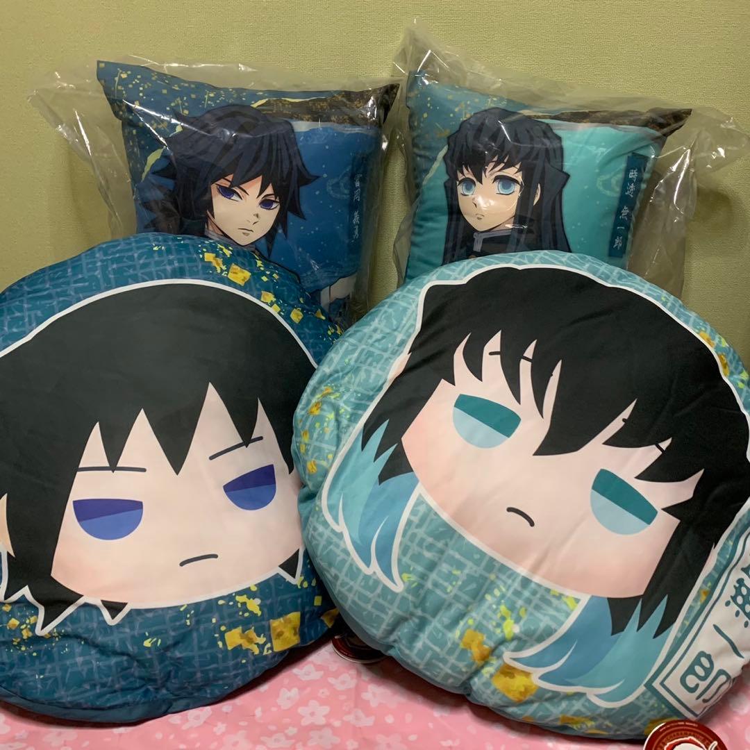 【在庫ラスト】鬼滅の刃 クッション 冨岡義勇&時透無一郎 4個セット(SEGA)
