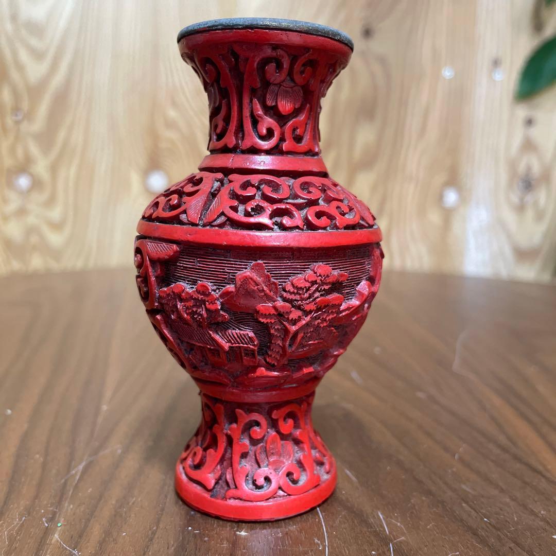 中国花瓶 ミニチュア 壺 中国美術 工芸品 骨董品 花 彫刻 花器 花瓶