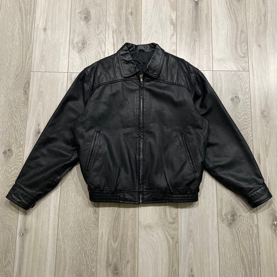 90s 日本製 短丈 本革 レザージャケット M ボンバージャケット ブルゾン