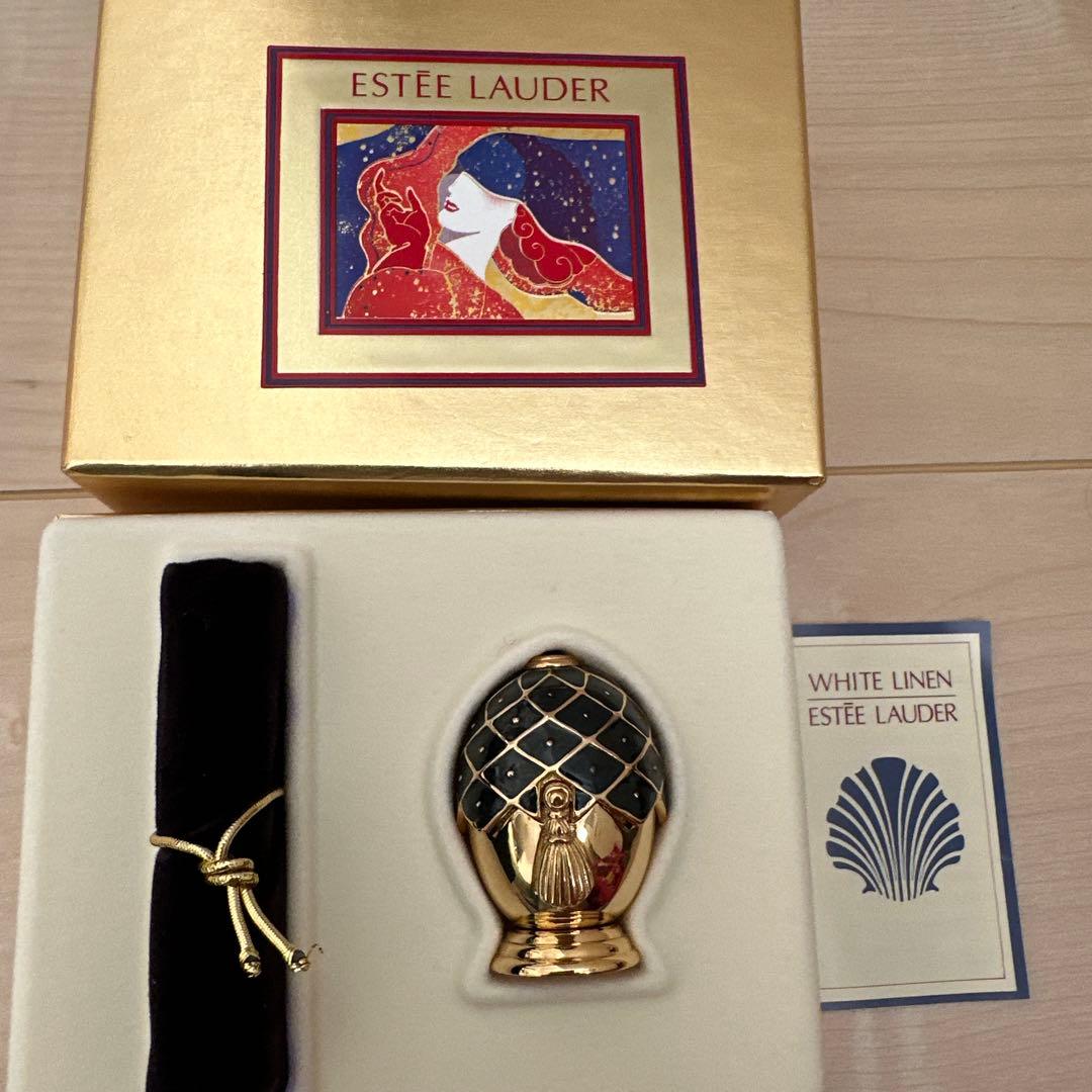 激レア ESTEE LAUDER 練り香水 ホワイトリネン エッグ レトロ 香水