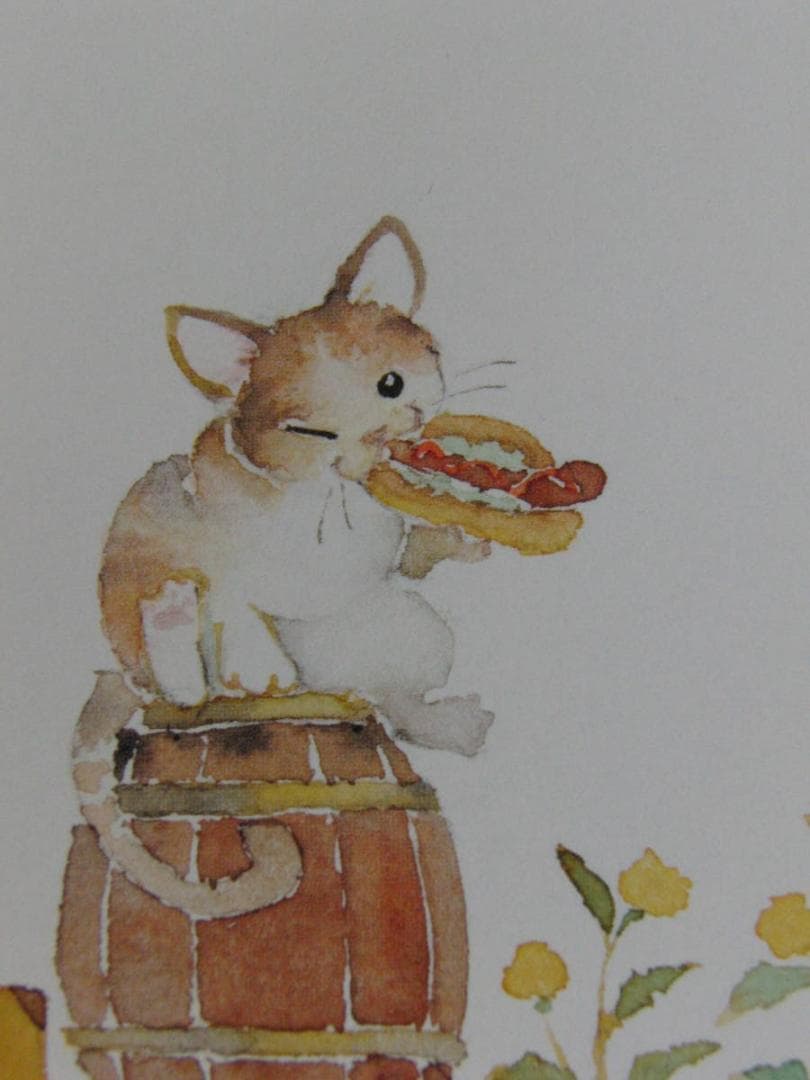 北田稔、【はらごしらえ】、希少な額装用画集より、状態良好、新品額装付