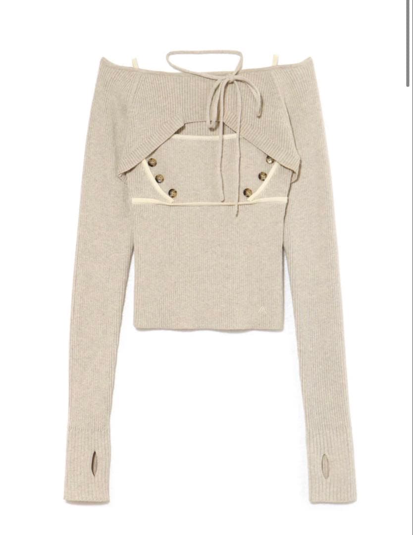 トップス andmarynd Elf button knit tops